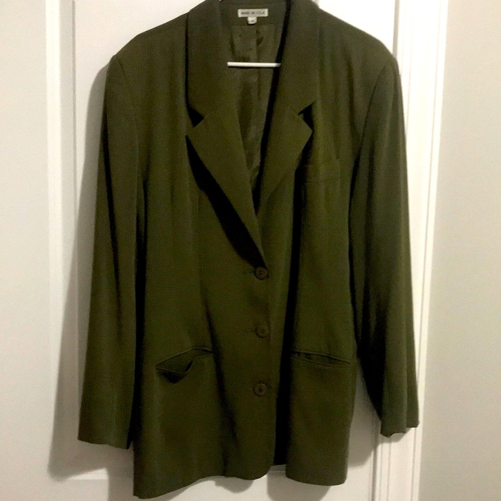 Olive green blazer size XL lined lightweight